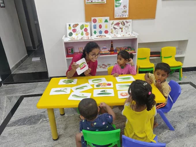 Children playing together in the classroom